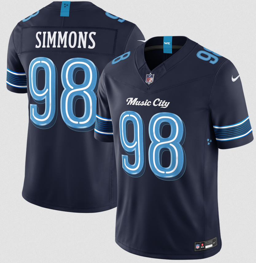 Men Tennessee Titans #98 Simmons Nike Navy NFL 2026 Rivalries Collection limited Jersey